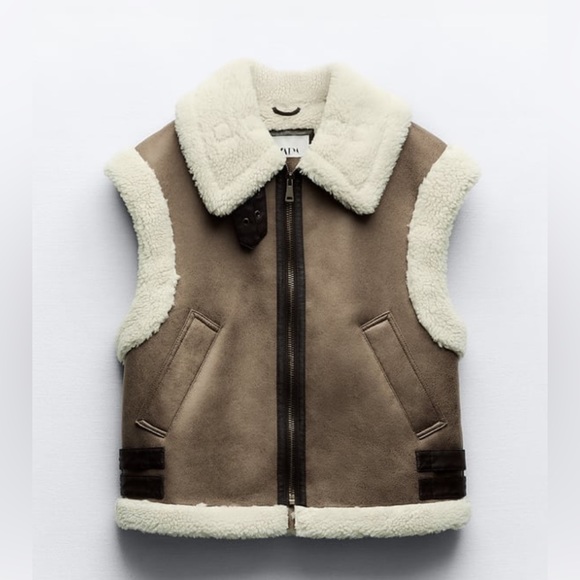 Zara COMBINATION FLEECE VEST - Picture 14 of 16
